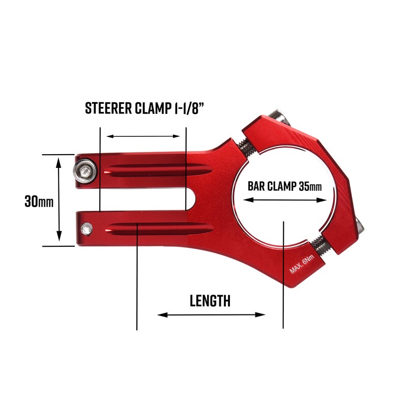 Funn Funnduro MTB Stem with 35mm Bar Clamp - The Ultimate Ultralight and Tough Alloy Bicycle Stem for Mountain Bike and BMX Bike, Length 35mm stem (Black) - Image 3